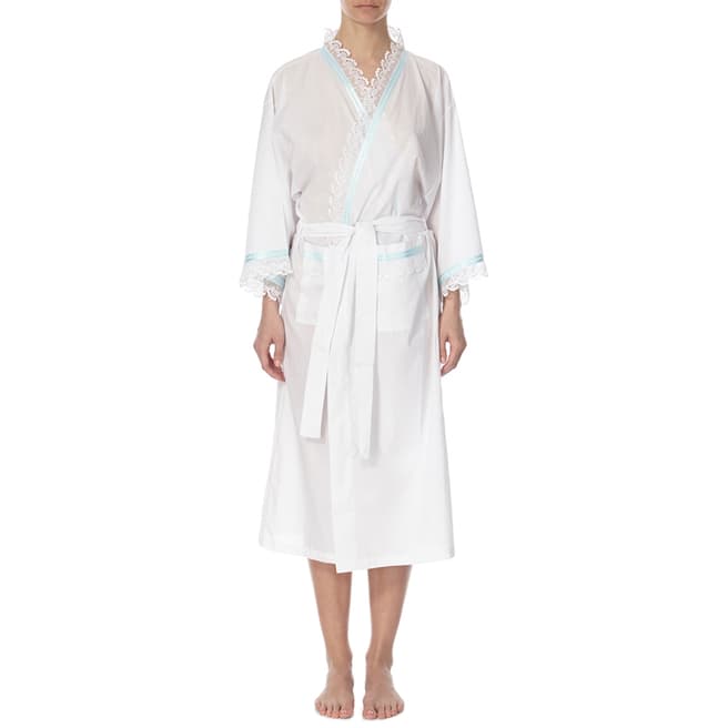 Cottonreal Elfi White Wrap Dressing Gown