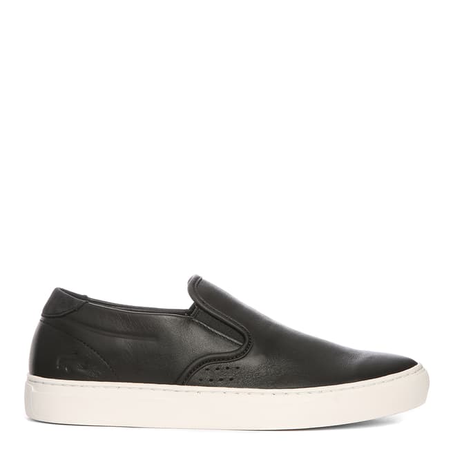 Lacoste Men's Black Leather Alliot Slip On Sneakers