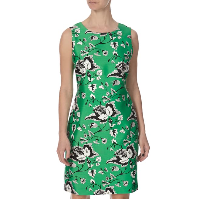 Diane von Furstenberg Green Wool/Silk Blend Sofia Dress