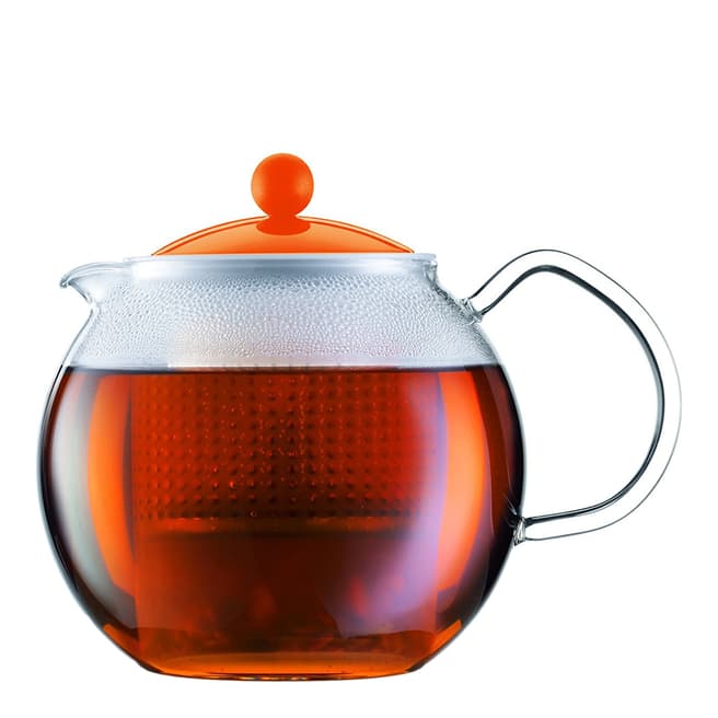 Bodum Orange Tea press with glass handle and coloured lid 1.0L