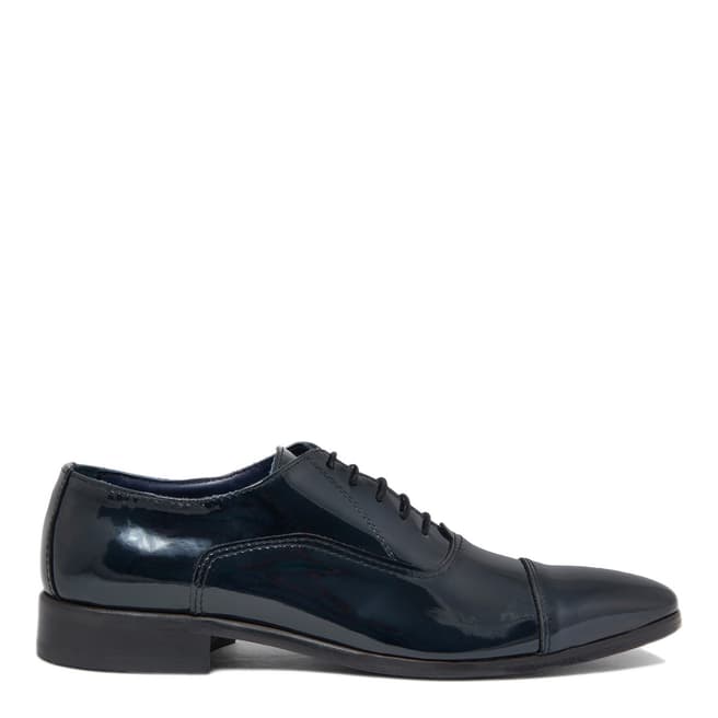 Le Duccio Midnight Blue Patent Leather Formal Shoes