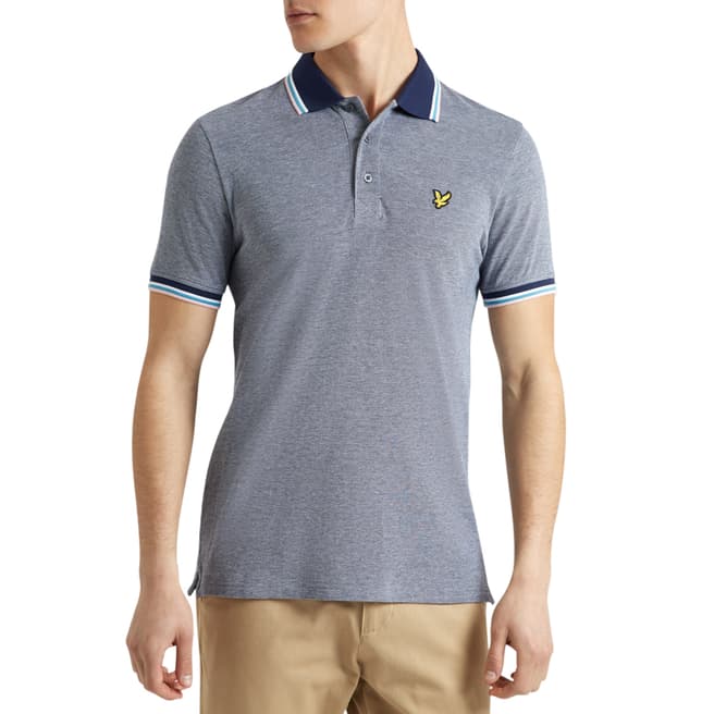 Lyle & Scott Grey/Navy Tipped Polo Cotton Shirt