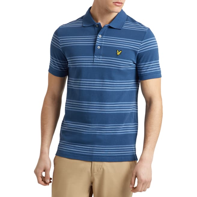 Lyle & Scott Blue Stripe Polo Cotton Shirt