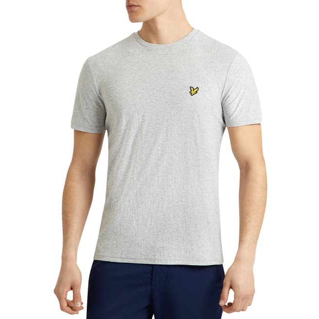 Lyle & Scott Light Grey Marl Rain Jacquard Cotton T-shirt