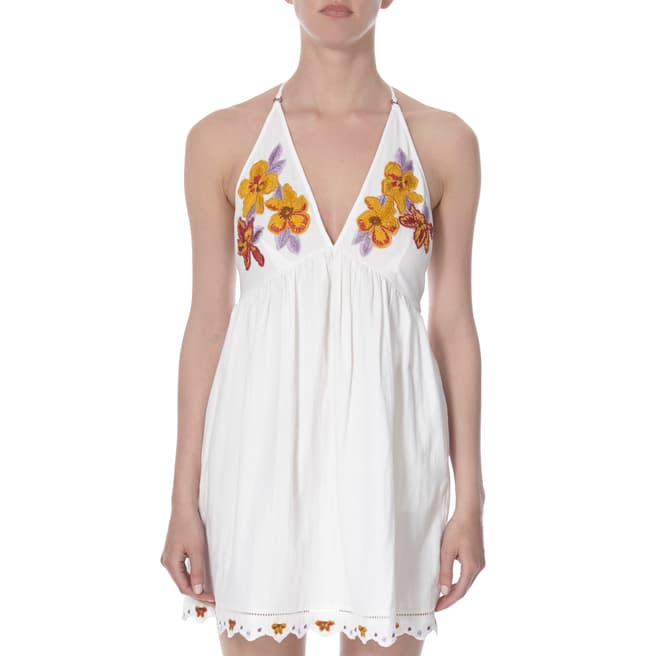 Free People White Love And Flowers Dress