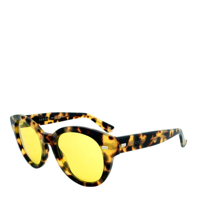 Gucci Women's Tortoise/Yellow Sunglasses 50mm