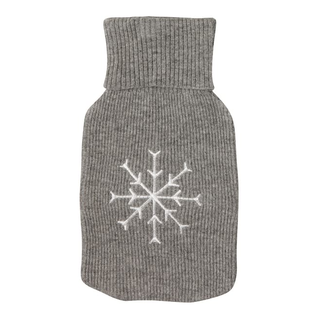  Grey Marl Snowflake Cashmere Hotwater Bottle Cover