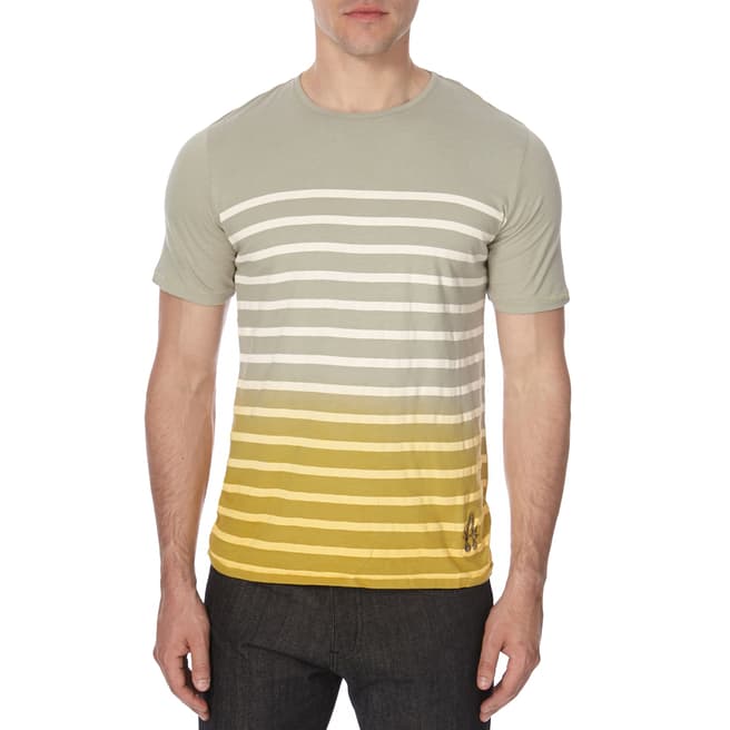 Bolongaro Trevor Green/Yellow Cotton Stripe T Shirt