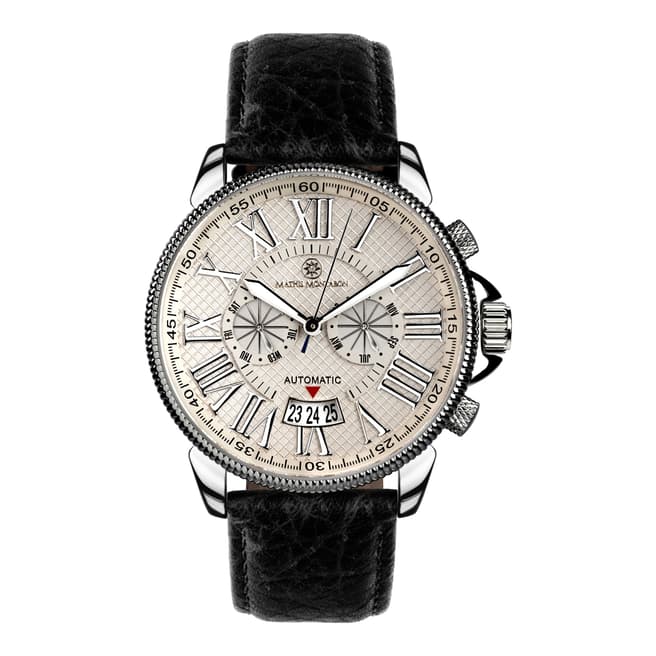 Mathis Montabon Men's Classique Moderne Black and Silver Leather Watch