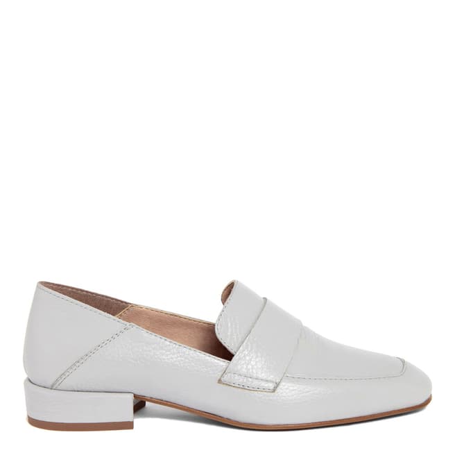 Gusto Grey Leather Penny Loafers