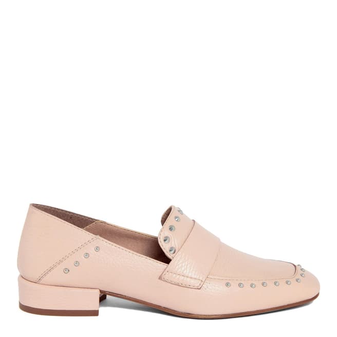 Gusto Pink Leather Studded Penny Loafers