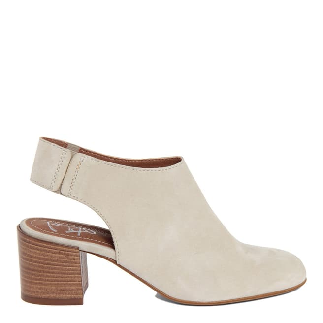 Gusto Beige Suede Backless Ankle Boots