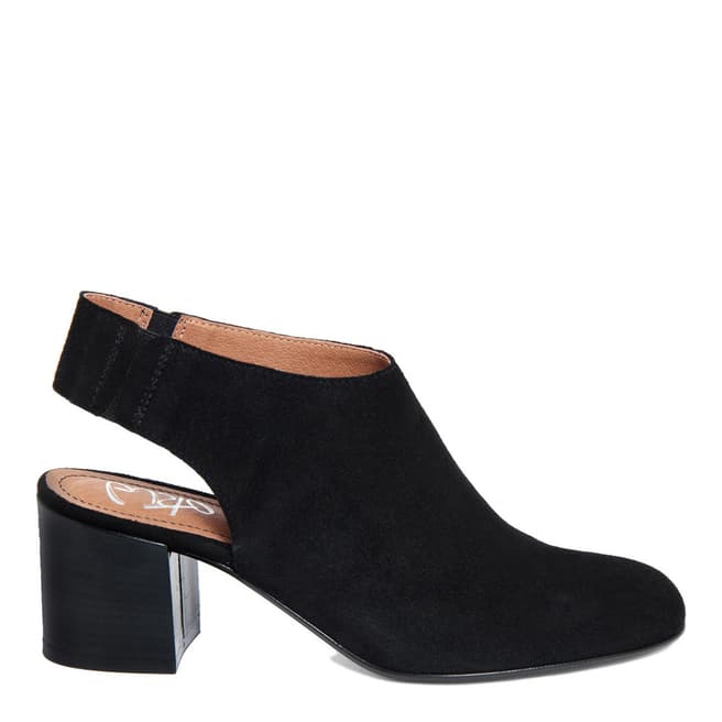 Gusto Black Suede Backless Ankle Boots