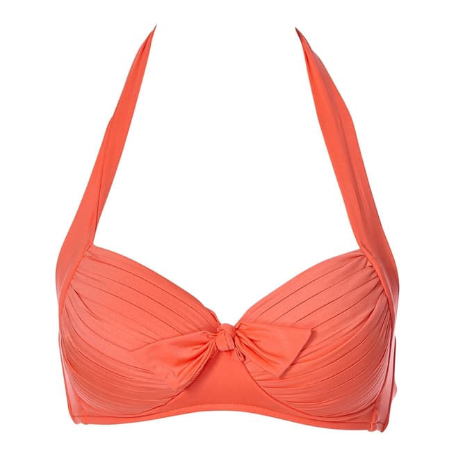 Seafolly Neon Pink Soft Cup Halter Bikini Top