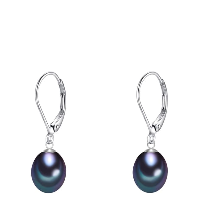 The Pacific Pearl Company Silver/Blue Fresh Water Cultured Pearl Earrings