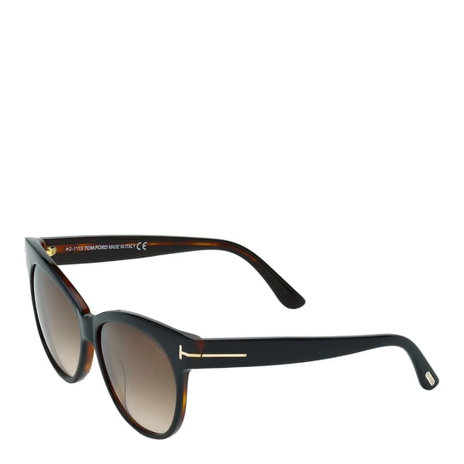 Tom Ford Women's Black/Dark Brown Saskia Sunglasses 57mm