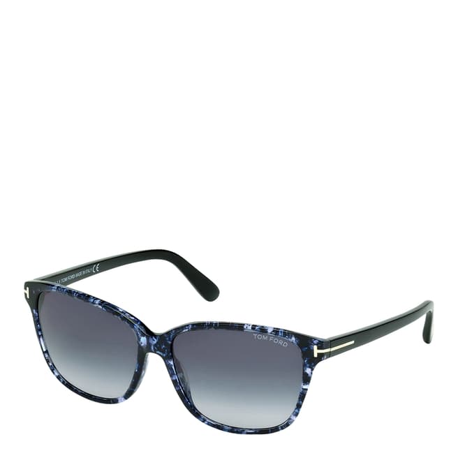 Tom Ford Women's Black Blue Purple Havana / Graduated Blue Sunglasses 59mm