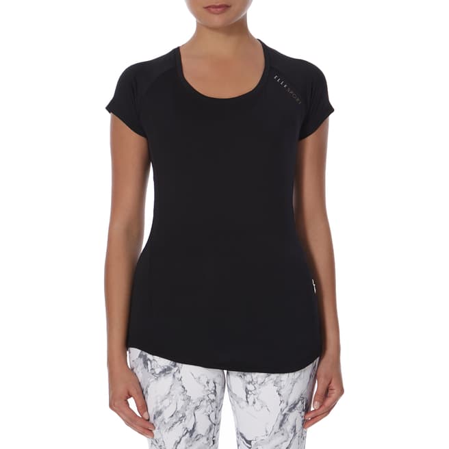 Elle Sport Black Running T-Shirt with Mesh Panel