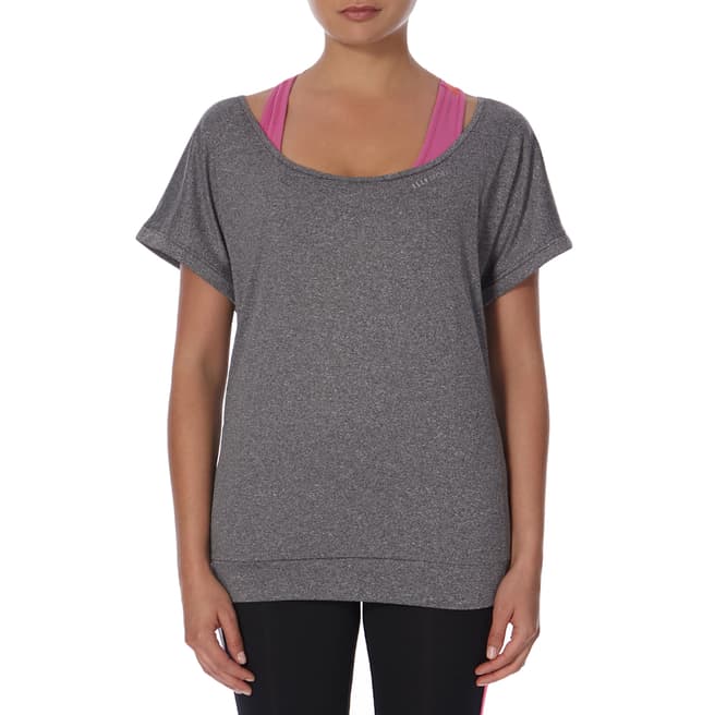 Elle Sport Grey Marl Wrap Back Yoga T-Shirt