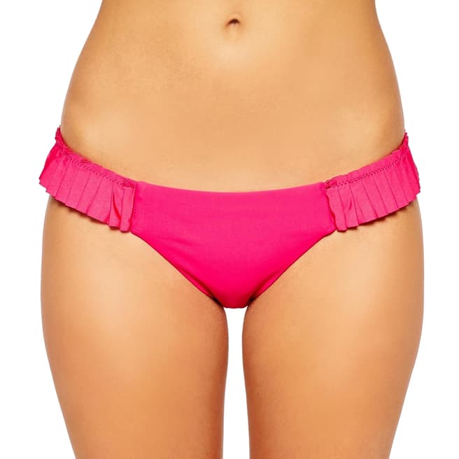 Seafolly Raspberry Pleated Brazilian Bikini Briefs 