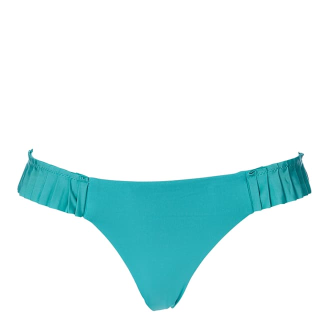 Seafolly Light Blue Pleated Brazilian Bikini Briefs