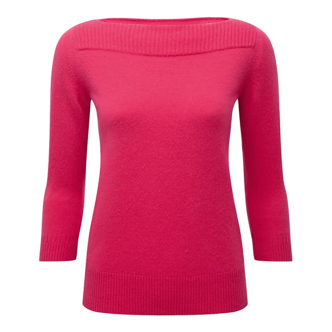 Pure Collection Pink Boat Neck Cashmere Jumper
