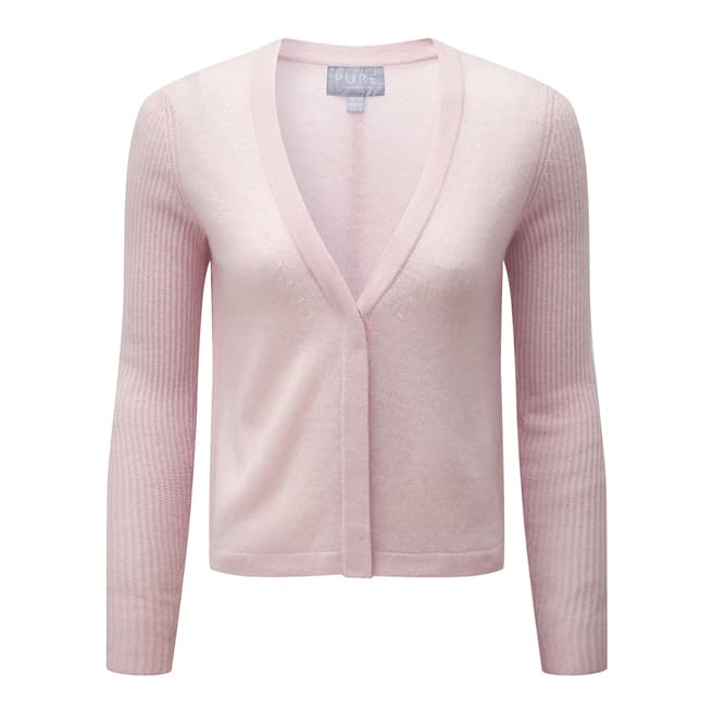 Pure Collection Soft Oyster V Neck Gassato Cardigan