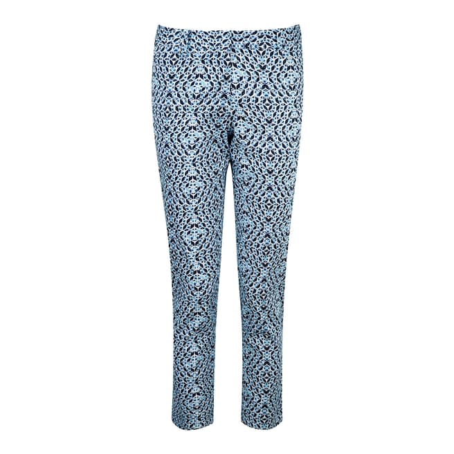 Pure Collection Blue Capri Cotton Stretch Trousers