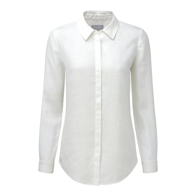 Pure Collection White Laundered Linen Shirt