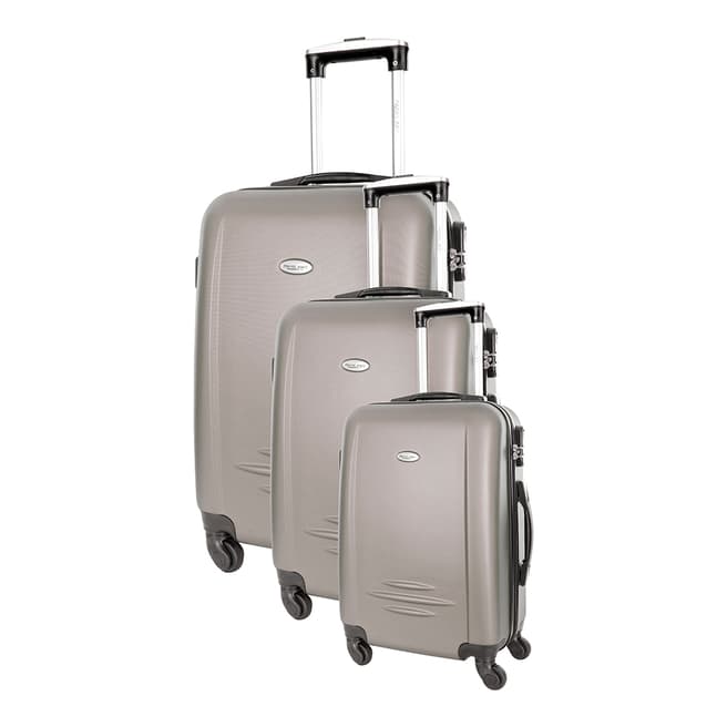 Travel One Set of 3 Beige Spinner Burlin Suitcases 50/60/70cm