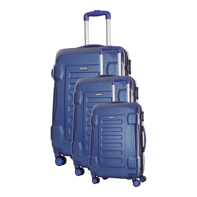 Travel One Set of 3 Marine Spinner Linden Suitcases 50/60/70cm