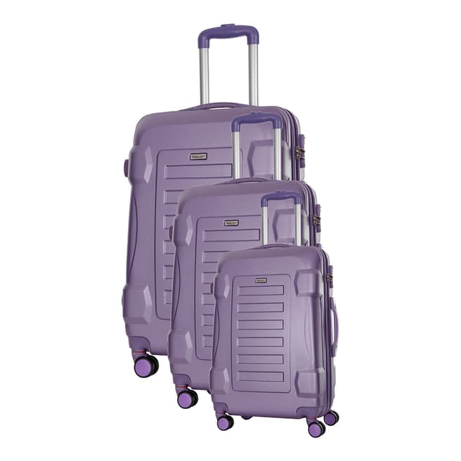Travel One Set of 3 Violet Spinner Linden Suitcases 50/60/70cm