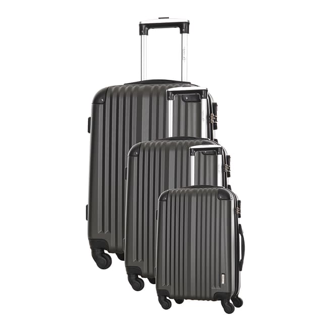 Travel One Set of 3 Grey Spinner Langford Suitcases 50/60/70cm