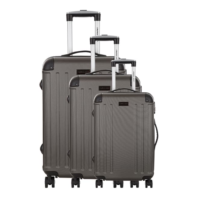 Travel One Set of 3 Grey Spinner Swan Suitcases 45/55/65cm