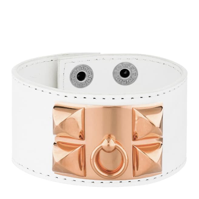 White label by Liv Oliver Rose Gold and White Leather Bracelet