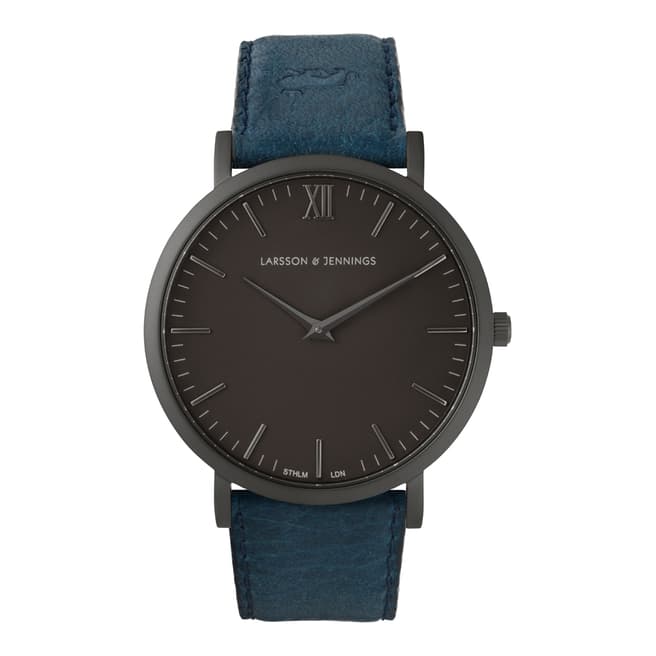 Larsson & Jennings Blue/Black Lugano 40mm Leather Watch 