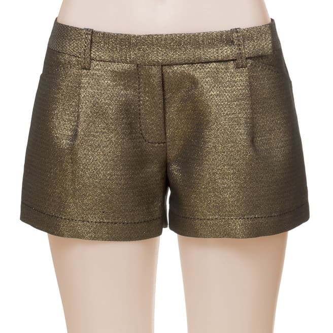 Leon Max Collection Gold Pleated Shorts