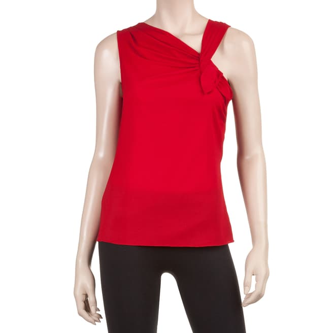 Leon Max Collection Red Asymmetrical Top