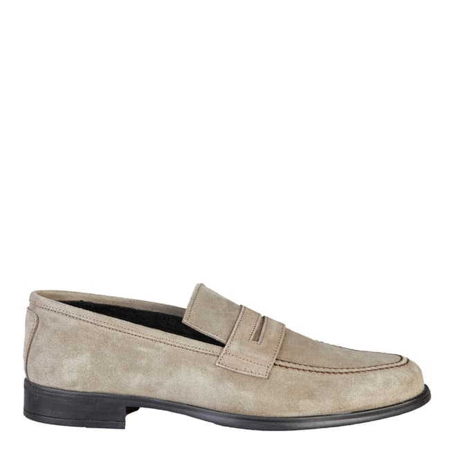  Men's Taupe Suede Benjamin Penny Loafers