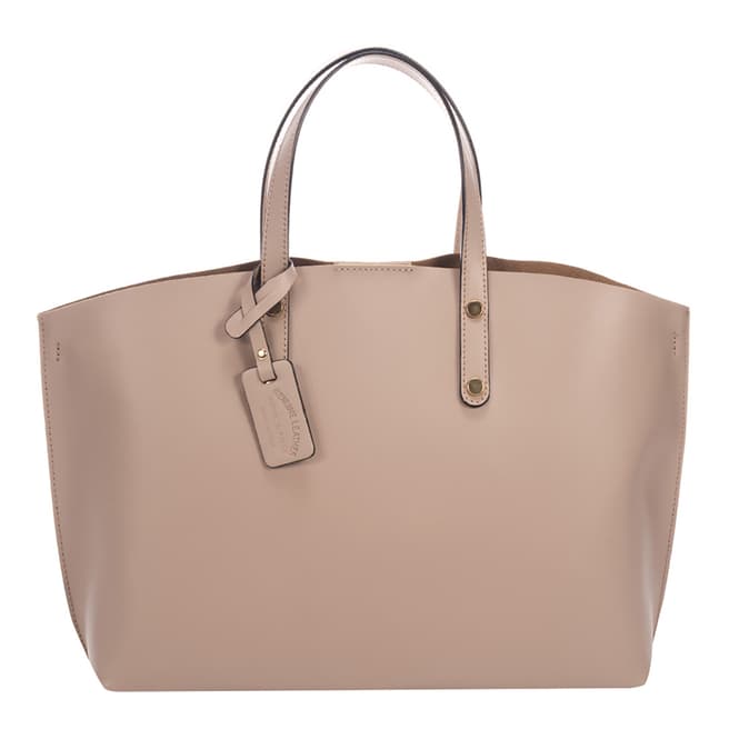 Giulia Massari Pink Top Handle Leather Bag