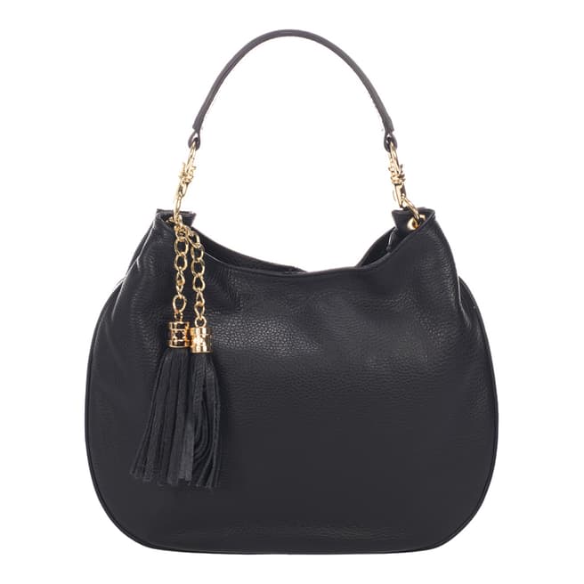 Lisa Minardi Black Tassel Crossbody Leather Bag