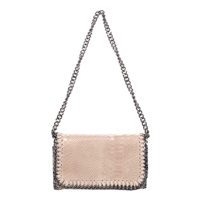 Lisa Minardi Pink Chain Print Crossbody Leather Bag