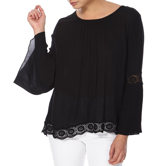 Superdry Black Indiana Lacy Blouse