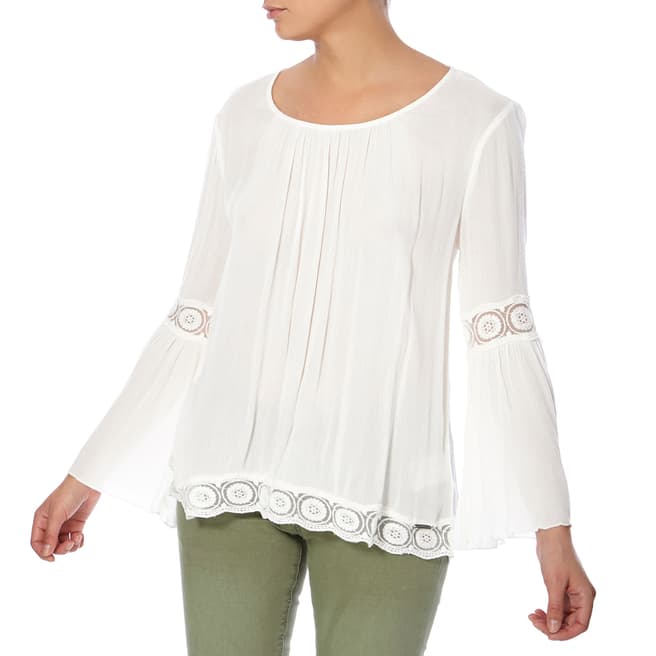 Superdry Off White Indiana Lacy Blouse