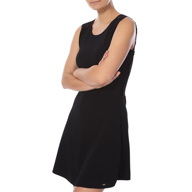 Superdry Black Alina Lace Knitted Dress