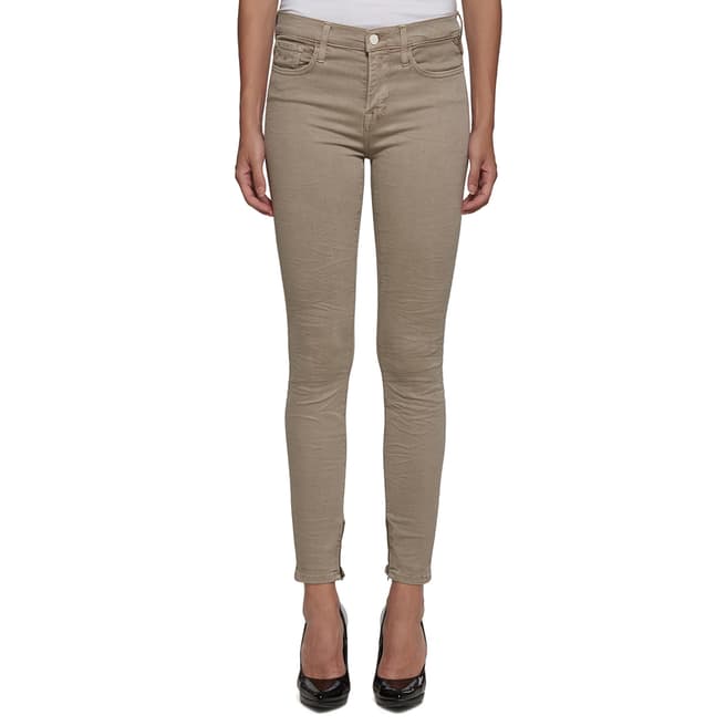 Replay Beige Cotton Stretch Skinny High Rise Jeans