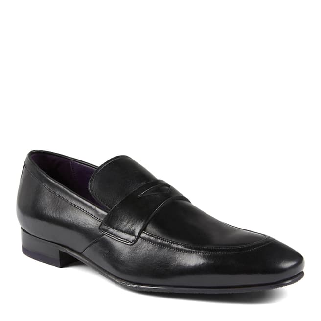 Ted Baker Black Leather Roykso Penny Saddle Loafers
