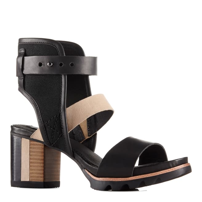 Sorel Women's Black Leather Addington Cuff Sandals