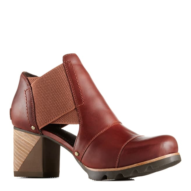 Sorel Women's Rustic Brown Leather Cut Out Addington Boots