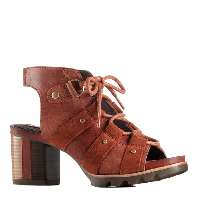 Sorel Women's Rustic Brown Cordovan Leather Addington Sandals